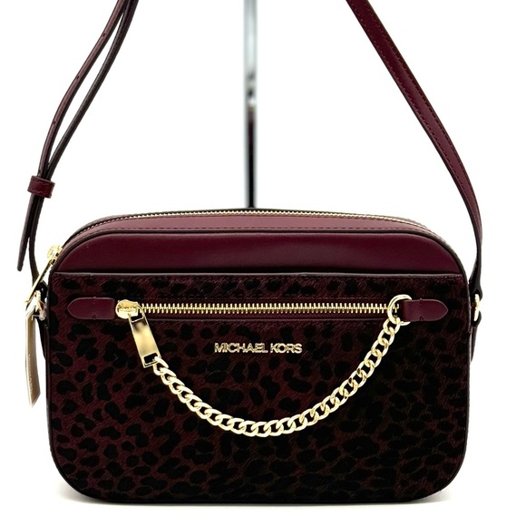 Michael Kors Large Jet Set Item EW Chain Xbody Crossbody Bag Ox Blood Multi - Picture 1 of 12